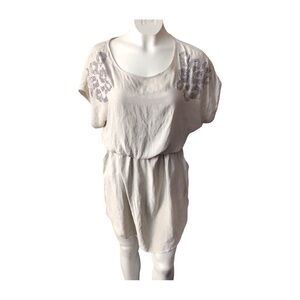 Express Ivory Dress with Metallic Accents Y2K